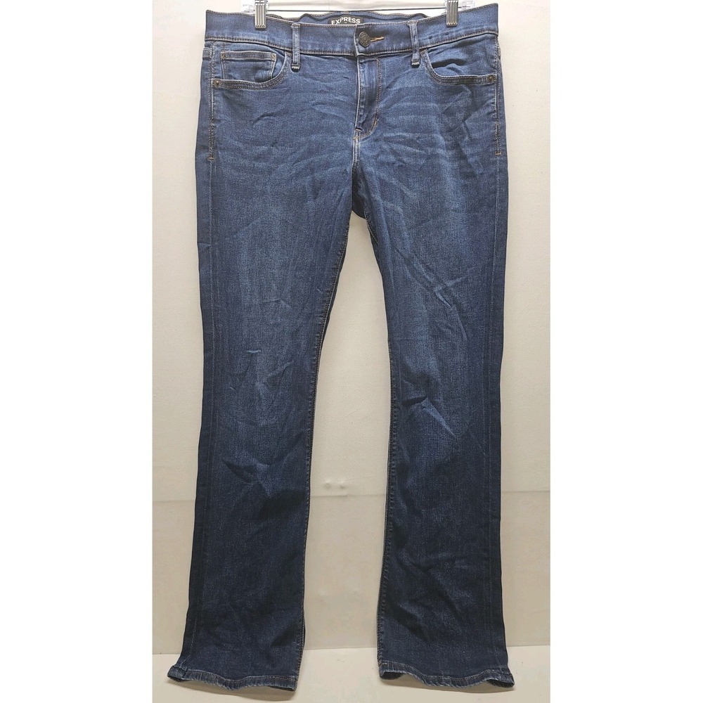 Express Ultimate Stretch Barely Boot Jeans Womens 12R Mid Rise Blue Denim Casual